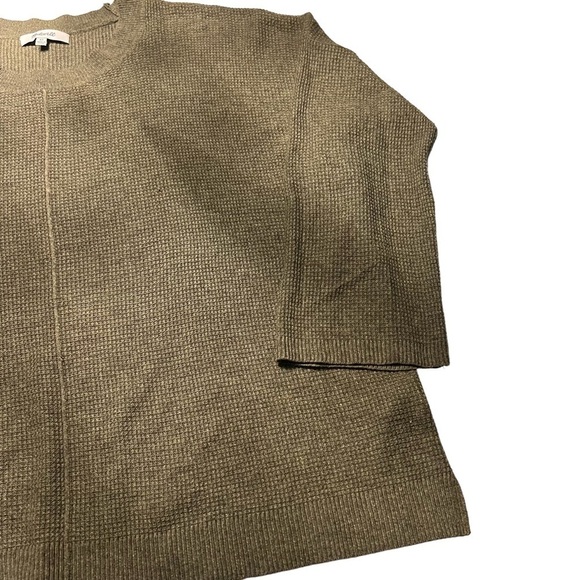 MADEWELL Ex-Boyfriend 3/4 Sleeve Thermal Waffle Knit Top in Army Green Size XS - Picture 5 of 7